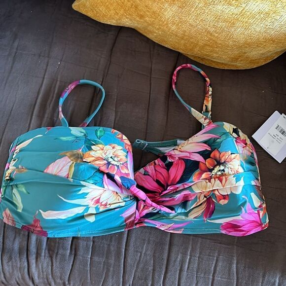 Plus Size Garden Social Bandeau Bra Swim Top - Picture 4 of 4